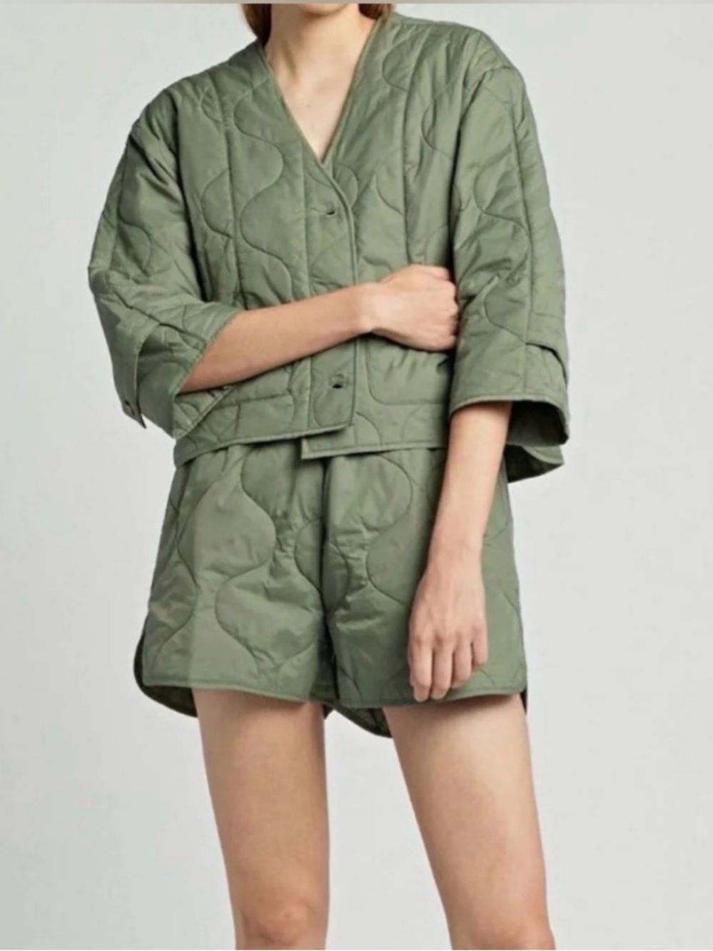 Ragdoll LA Quilted Shorts – Olive Green – XS – Members Club